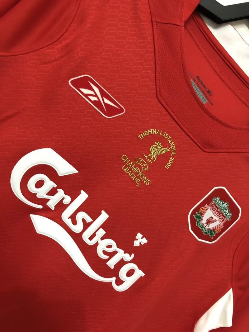 Liverpool Retro Football Jersey Home UCL Final Custom Shirt 2004/05 - ujerseystore