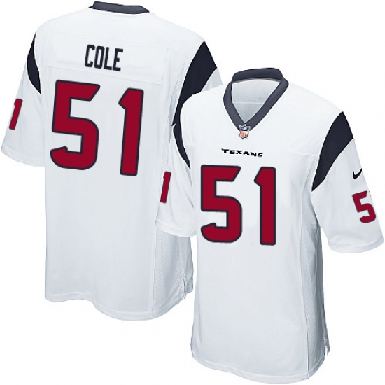 Men's Nike Houston Texans #51 Dylan Cole Game White NFL Jersey - Ujersey