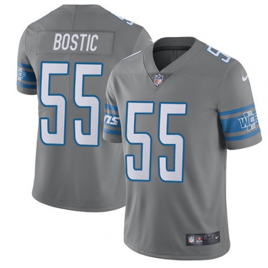Men's Nike Detroit Lions #55 Jon Bostic Elite Steel Rush NFL Jersey - Ujersey
