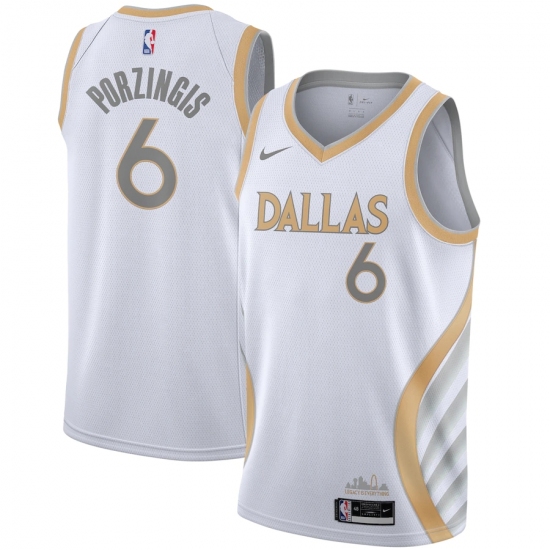 Men's Dallas Mavericks #6 Kristaps Porzingis Nike White 2020-21 Swingman Player Jersey - Ujersey