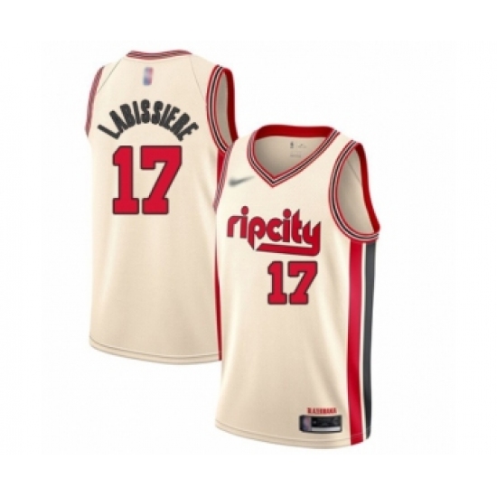 Men's Portland Trail Blazers #17 Skal Labissiere Swingman Cream Basketball Jersey - 2019 20 City Edition - Ujersey
