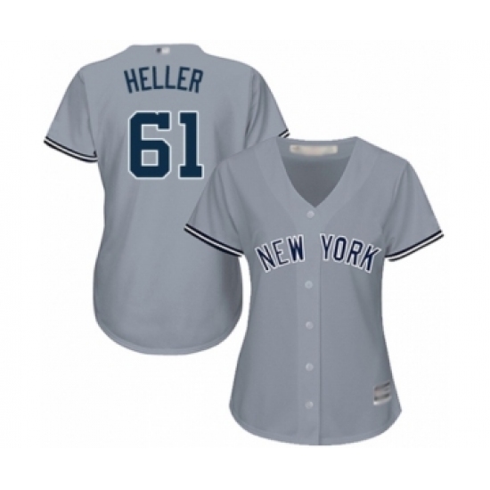 Women's New York Yankees #61 Ben Heller Authentic Grey Road Baseball Player Jersey - Ujersey