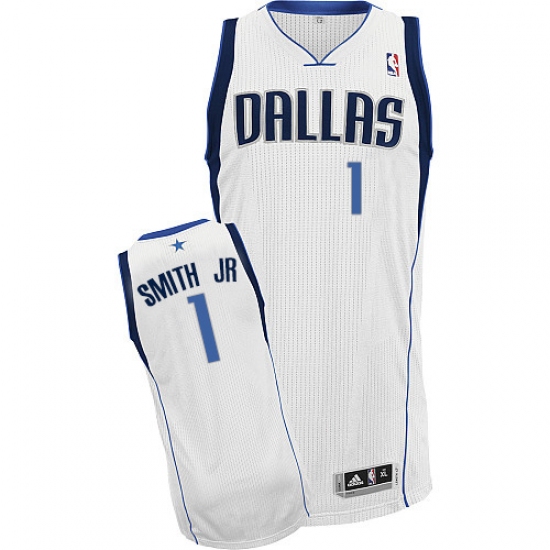 Men's Adidas Dallas Mavericks #1 Dennis Smith Jr. Authentic White Home NBA Jersey - Ujersey