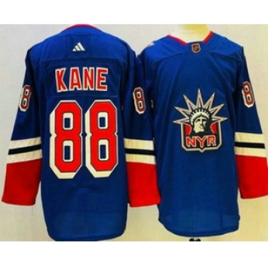 Men's New York Rangers #88 Patrick Kane Blue 2022 Reverse Retro Authentic Jersey - Ujersey