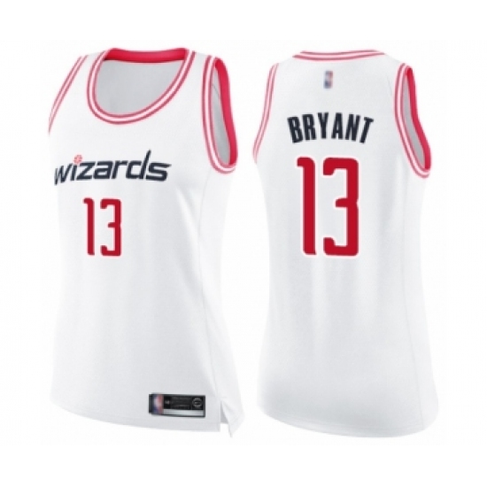 Women's Washington Wizards #13 Thomas Bryant Swingman White Pink Fashion Basketball Jersey - Ujersey