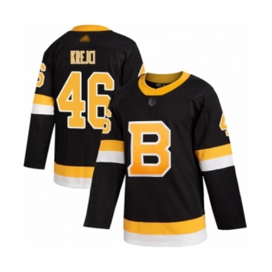 Men's Boston Bruins #46 David Krejci Authentic Black Alternate Hockey Jersey - Ujersey