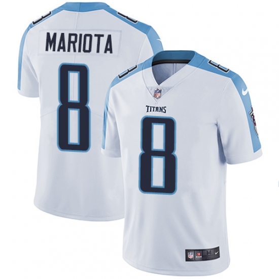Men's Nike Tennessee Titans #8 Marcus Mariota White Vapor Untouchable Limited Player NFL Jersey - Ujersey