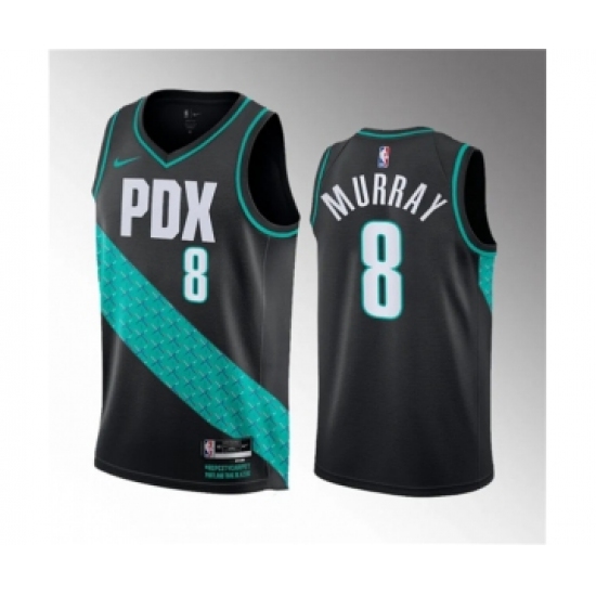 Men's Portland Trail Blazers #8 Kris Murray Black 2023 Draft City Edition Stitched Basketball Jersey - Ujersey