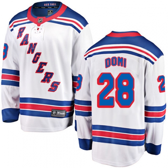 Youth New York Rangers #28 Tie Domi Fanatics Branded White Away Breakaway NHL Jersey - Ujersey