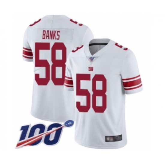 Men's New York Giants #58 Carl Banks White Vapor Untouchable Limited Player 100th Season Football Jersey - Ujersey