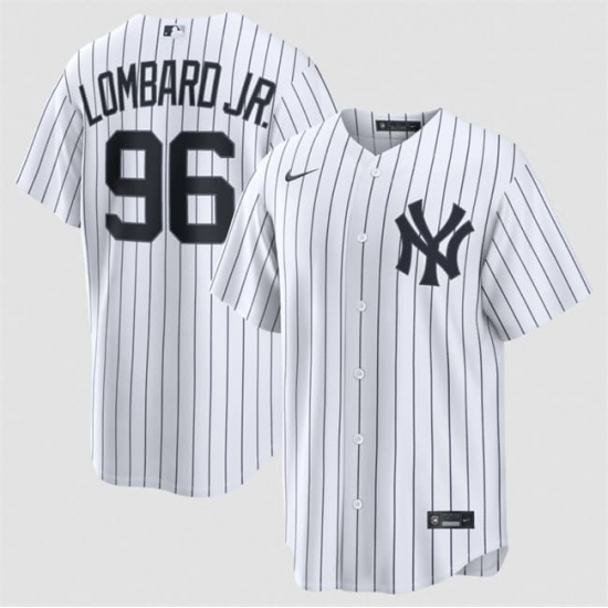 Men's New York Yankees #96 George Lombard Jr White Home Limited Stitched Baseball Jersey - Ujersey