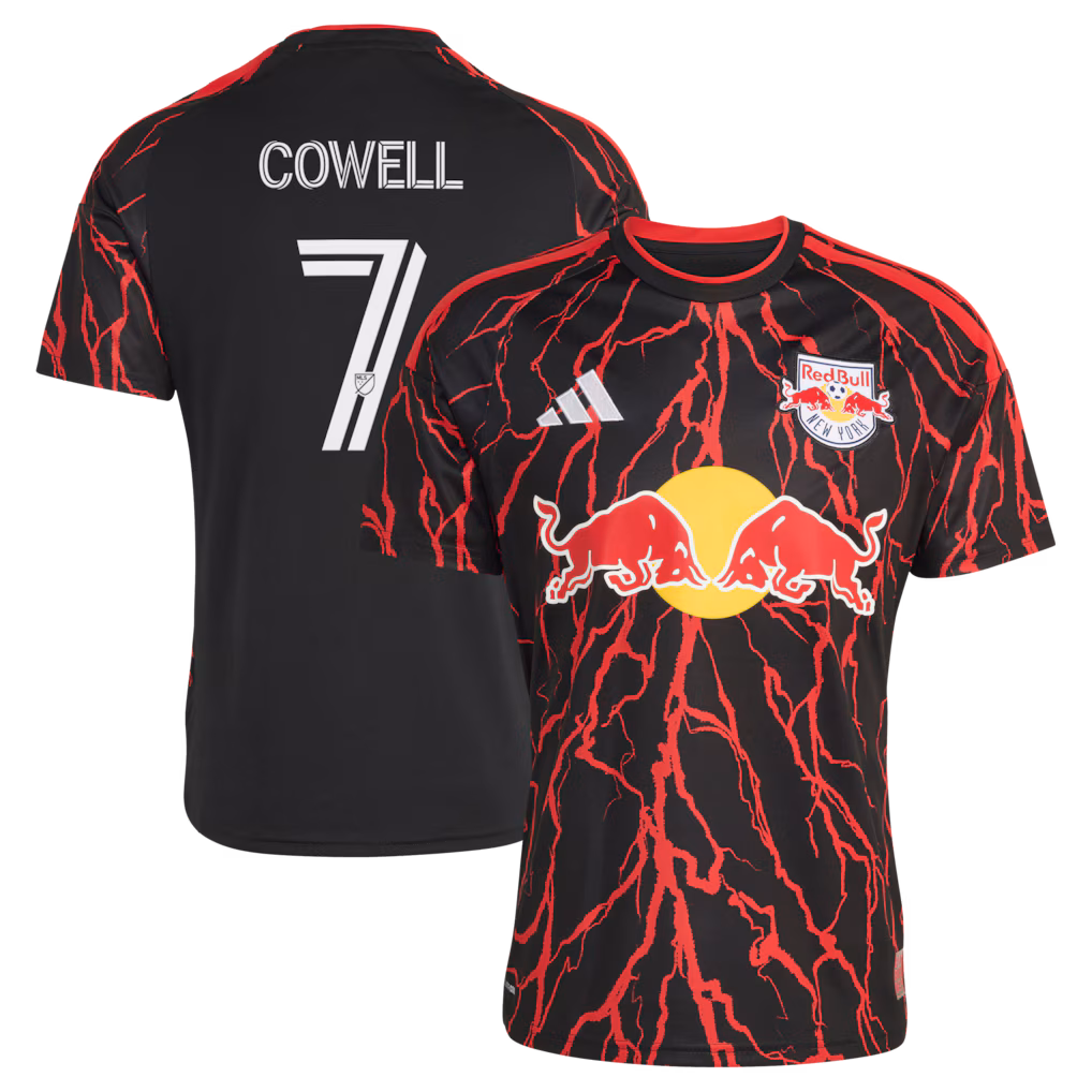 Men's New York Red Bulls Cade Cowell adidas Black 2026 The Rooted Kit Replica Jersey