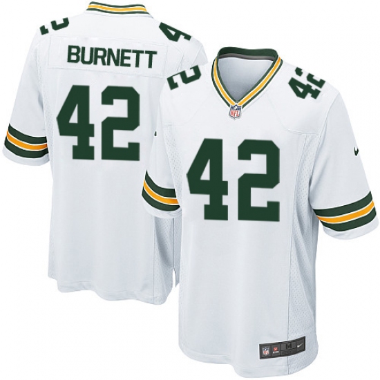 Men's Nike Green Bay Packers #42 Morgan Burnett Game White NFL Jersey - Ujersey