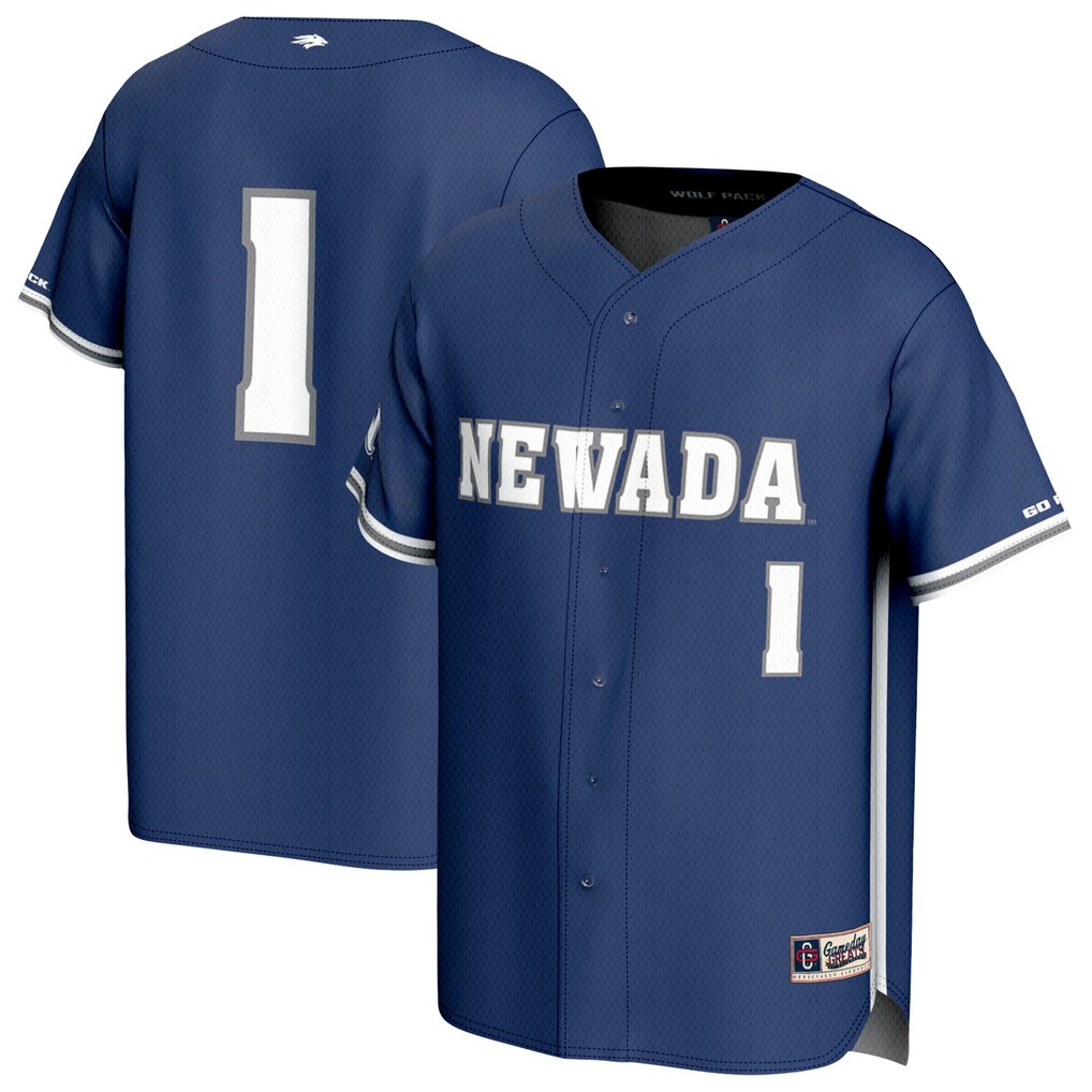 Youth GameDay Greats Navy Nevada Wolf Pack Lightweight Baseball Jersey - Ujersey