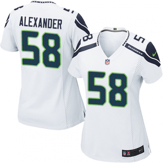 Women's Nike Seattle Seahawks #58 D.J. Alexander Game White NFL Jersey - Ujersey