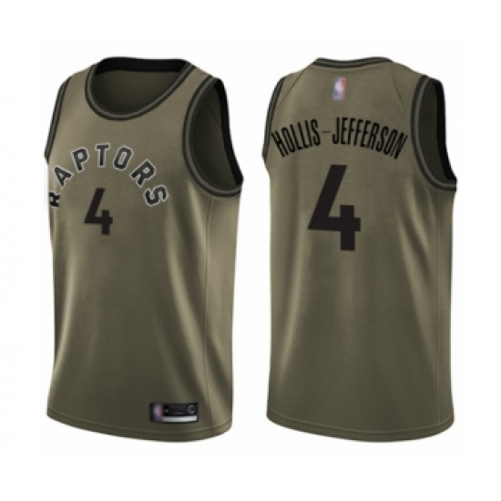 Men's Toronto Raptors #4 Rondae Hollis-Jefferson Swingman Green Salute to Service Basketball Jersey - Ujersey
