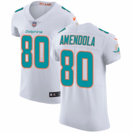 Men's Nike Miami Dolphins #80 Danny Amendola White Vapor Untouchable Elite Player NFL Jersey - Ujersey