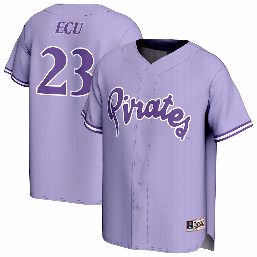 Youth GameDay Greats Purple ECU Pirates Lightweight Collegiate Baseball Fashion Jersey - Ujersey Shop