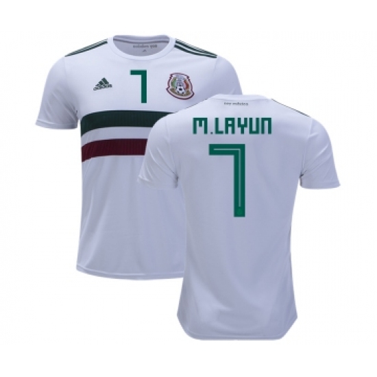 Mexico #7 M.Layun Away Kid Soccer Country Jersey