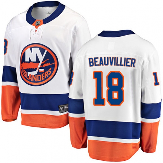 Men's New York Islanders #18 Anthony Beauvillier Fanatics Branded White Away Breakaway NHL Jersey - Ujersey