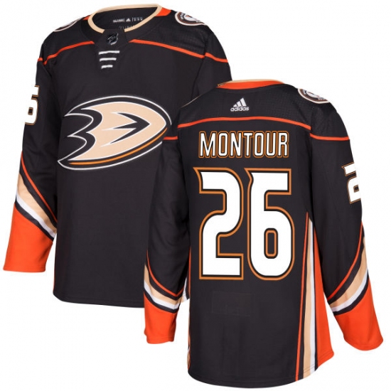 Youth Adidas Anaheim Ducks #26 Brandon Montour Premier Black Home NHL Jersey - Ujersey