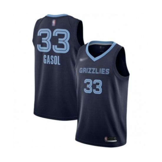 Men's Memphis Grizzlies #33 Marc Gasol Authentic Navy Blue Finished Basketball Jersey - Icon Edition - Ujersey