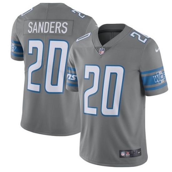 Youth Nike Detroit Lions #20 Barry Sanders Limited Steel Rush Vapor Untouchable NFL Jersey - Ujersey