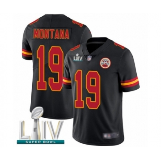 Youth Kansas City Chiefs #19 Joe Montana Limited Black Rush Vapor Untouchable Super Bowl LIV Bound Football Jersey - Ujersey