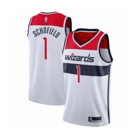 Men's Washington Wizards #1 Admiral Schofield Authentic White Basketball Jersey - Association Edition - Ujersey
