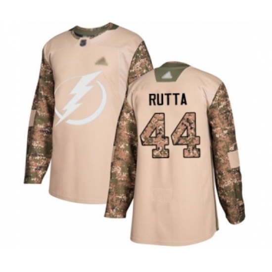 Youth Tampa Bay Lightning #44 Jan Rutta Authentic Camo Veterans Day Practice Hockey Jersey - Ujersey