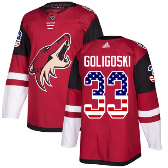 Youth Adidas Arizona Coyotes #33 Alex Goligoski Authentic Red USA Flag Fashion NHL Jersey - Ujersey