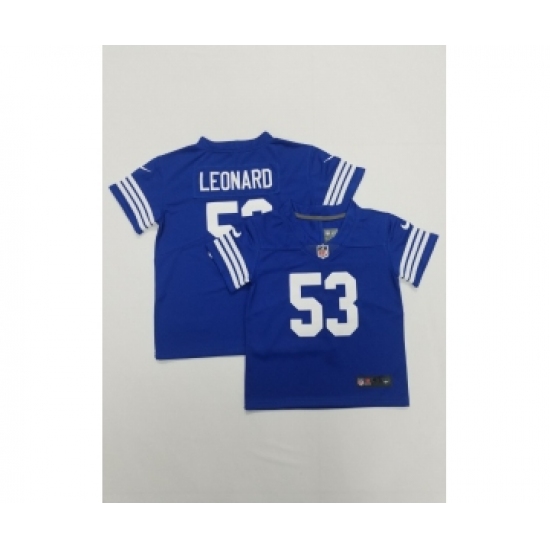 Toddlers Indianapolis Colts #53 Darius Leonard Blue 2022 Vapor Untouchable Stitched NFL Nike Limited Jersey - Ujersey