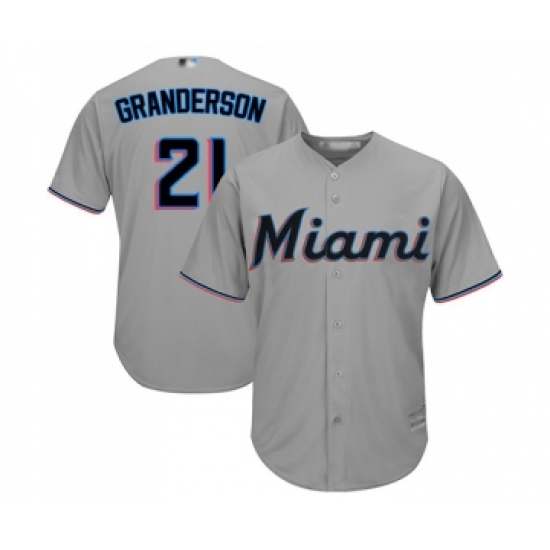 Youth Miami Marlins #21 Curtis Granderson Replica Grey Road Cool Base Baseball Jersey - Ujersey