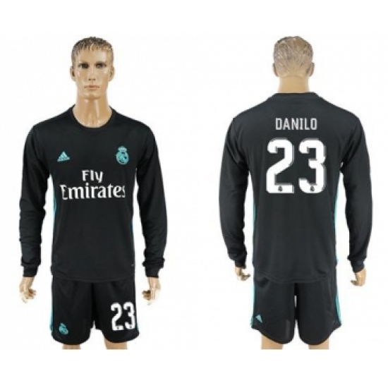 Real Madrid #23 Danilo Away Long Sleeves Soccer Club Jersey
