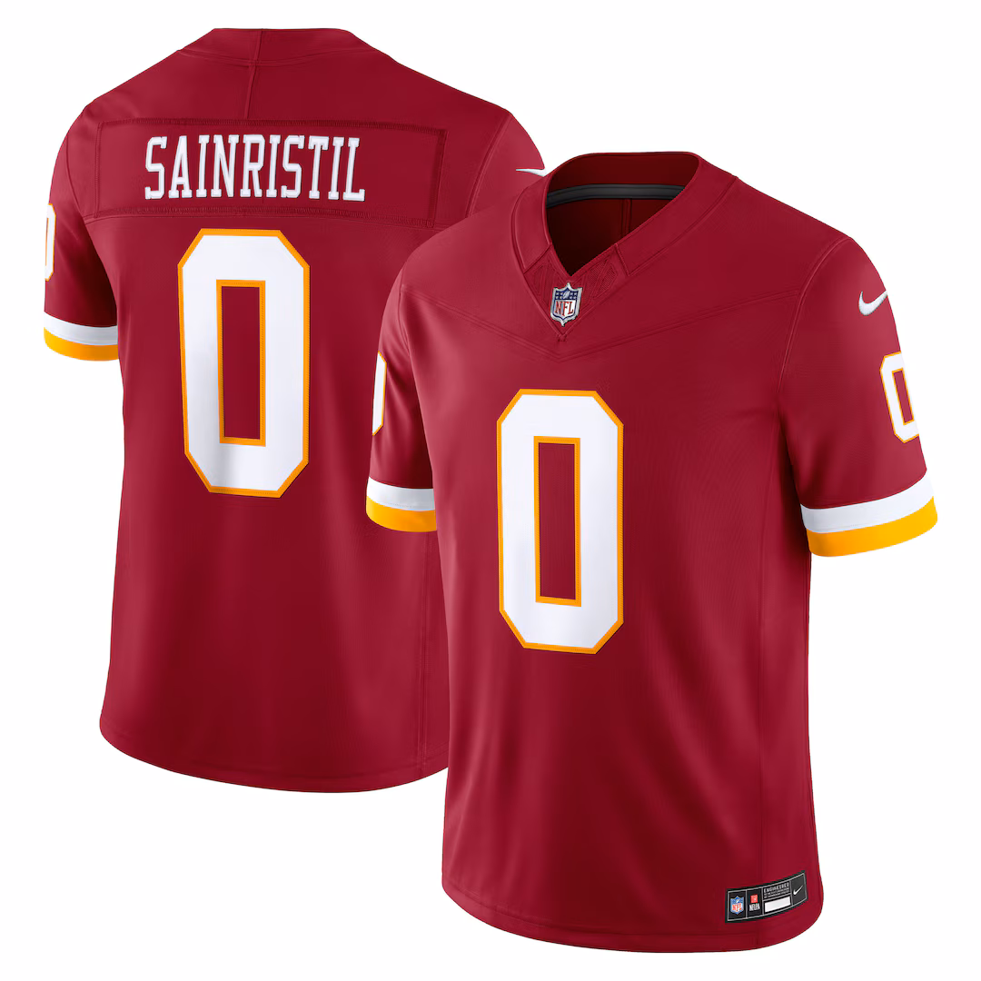 Men's Washington Commanders Mike Sainristil Nike Burgundy Team Vapor F.U.S.E. Stitched Limited Jersey