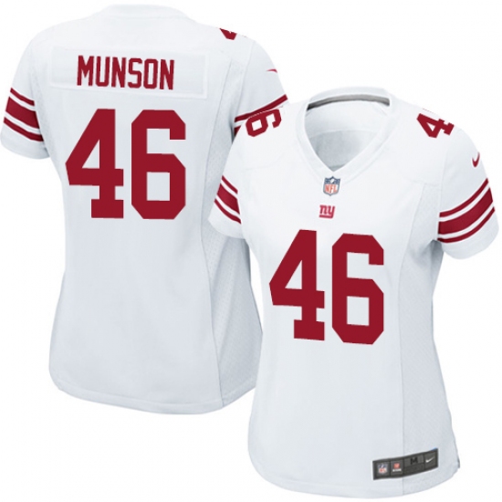 Women's Nike New York Giants #46 Calvin Munson Game White NFL Jersey - Ujersey