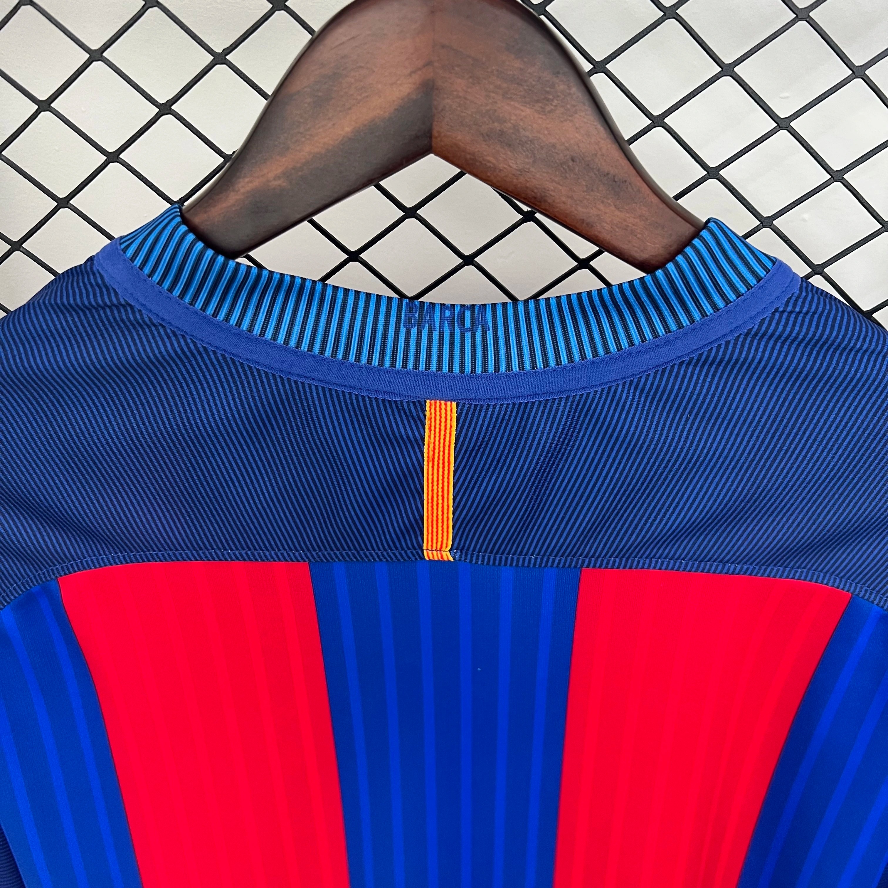 Barcelona Retro Jersey Home Long Sleeve Soccer Shirt 2014-15