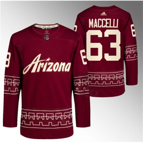 Men's Arizona Coyotes #63 Matias Maccelli Garnet Alternate Pro Jersey - Ujersey