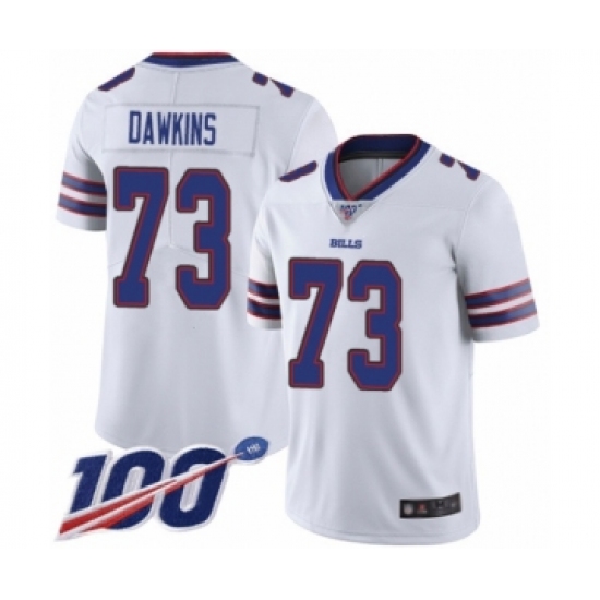 Men's Buffalo Bills #73 Dion Dawkins White Vapor Untouchable Limited Player 100th Season Football Jersey - Ujersey