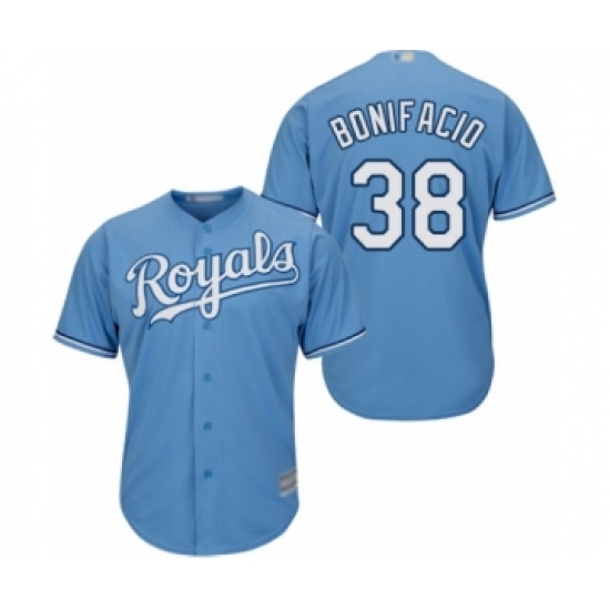Youth Kansas City Royals #38 Jorge Bonifacio Authentic Light Blue Alternate 1 Cool Base Baseball Player Jersey - Ujersey