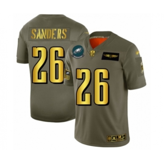 Men's Philadelphia Eagles #26 Miles Sanders Olive Gold 2019 Salute to Service Limited Player Football Jersey - Ujersey