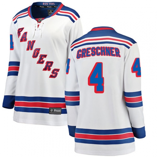 Women's New York Rangers #4 Ron Greschner Fanatics Branded White Away Breakaway NHL Jersey - Ujersey