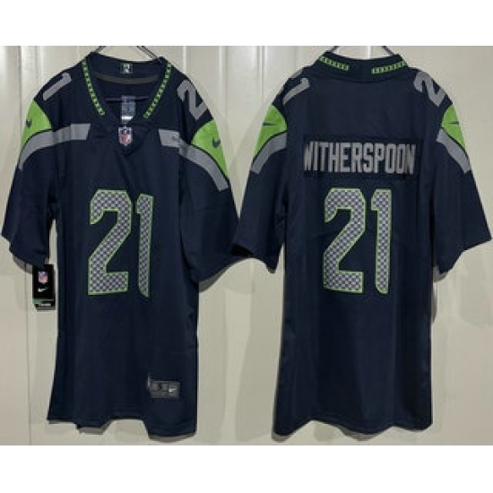 Men's Seattle Seahawks #21 Devon Witherspoon Limited Navy Vapor Jersey - Ujersey