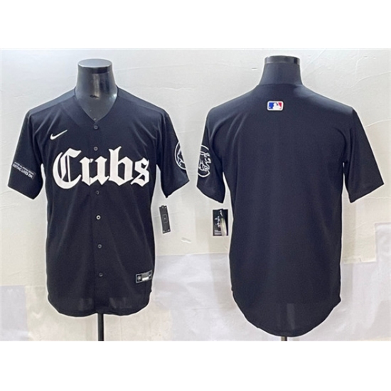 Men's Chicago Cubs Blank Black 'Gothic North Side Edition' Vapor Premier Limited Stitched Baseball Jersey - Ujersey