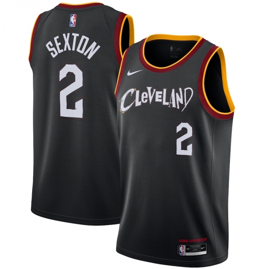 Men's Cleveland Cavaliers #2 Collin Sexton Nike Black 2020-21 Swingman Player Jersey - Ujersey