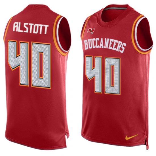 Men's Nike Tampa Bay Buccaneers #40 Mike Alstott Limited Red Player Name & Number Tank Top NFL Jersey - Ujersey