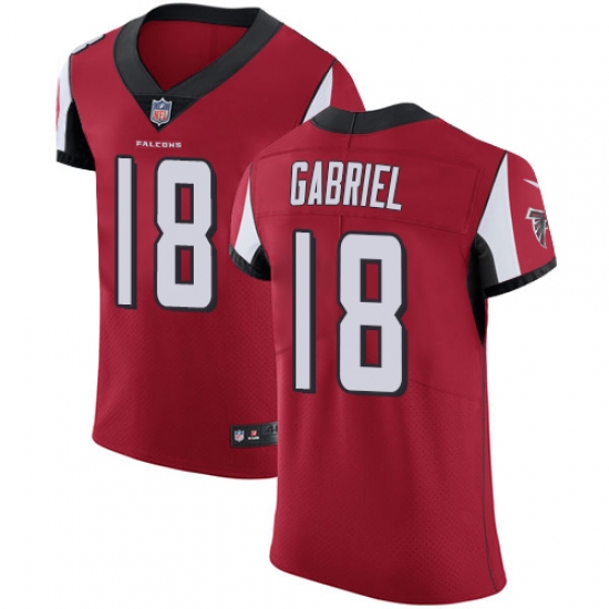 Men's Nike Atlanta Falcons #18 Taylor Gabriel Red Team Color Vapor Untouchable Elite Player NFL Jersey - Ujersey