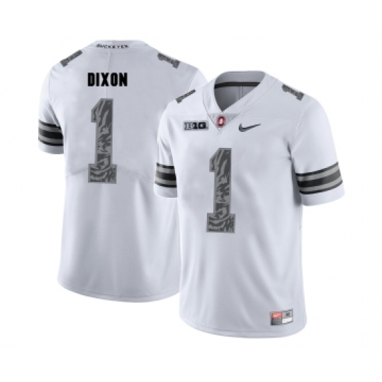 Ohio State Buckeyes 1 Johnnie Dixon White Shadow College Football Jersey - Ujersey