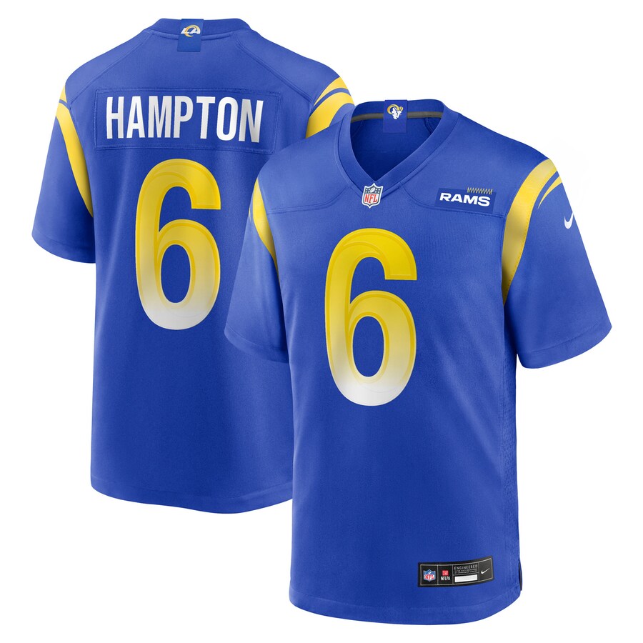 Men's Los Angeles Rams Nick Hampton Nike Royal Team Game Jersey - Ujersey