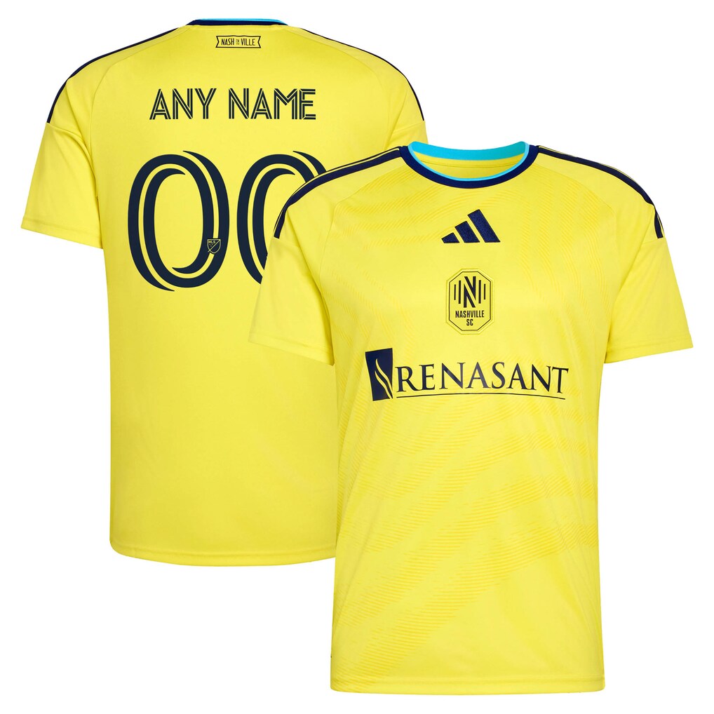 Men's Nashville SC adidas Yellow 2026 The Reverb Kit Replica Custom Jersey - Ujersey